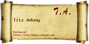 Titz Adony névjegykártya